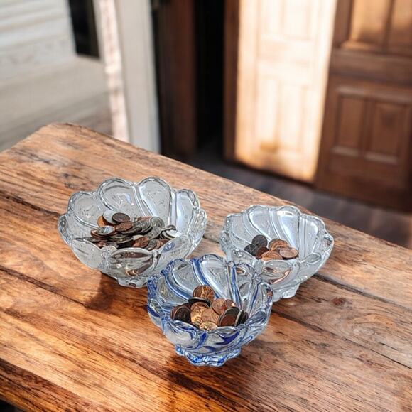 2 Vintage Mikasa Heavy Glass Votive Tealight Candle Holders and 1 Candy Dish - Picture 7 of 7